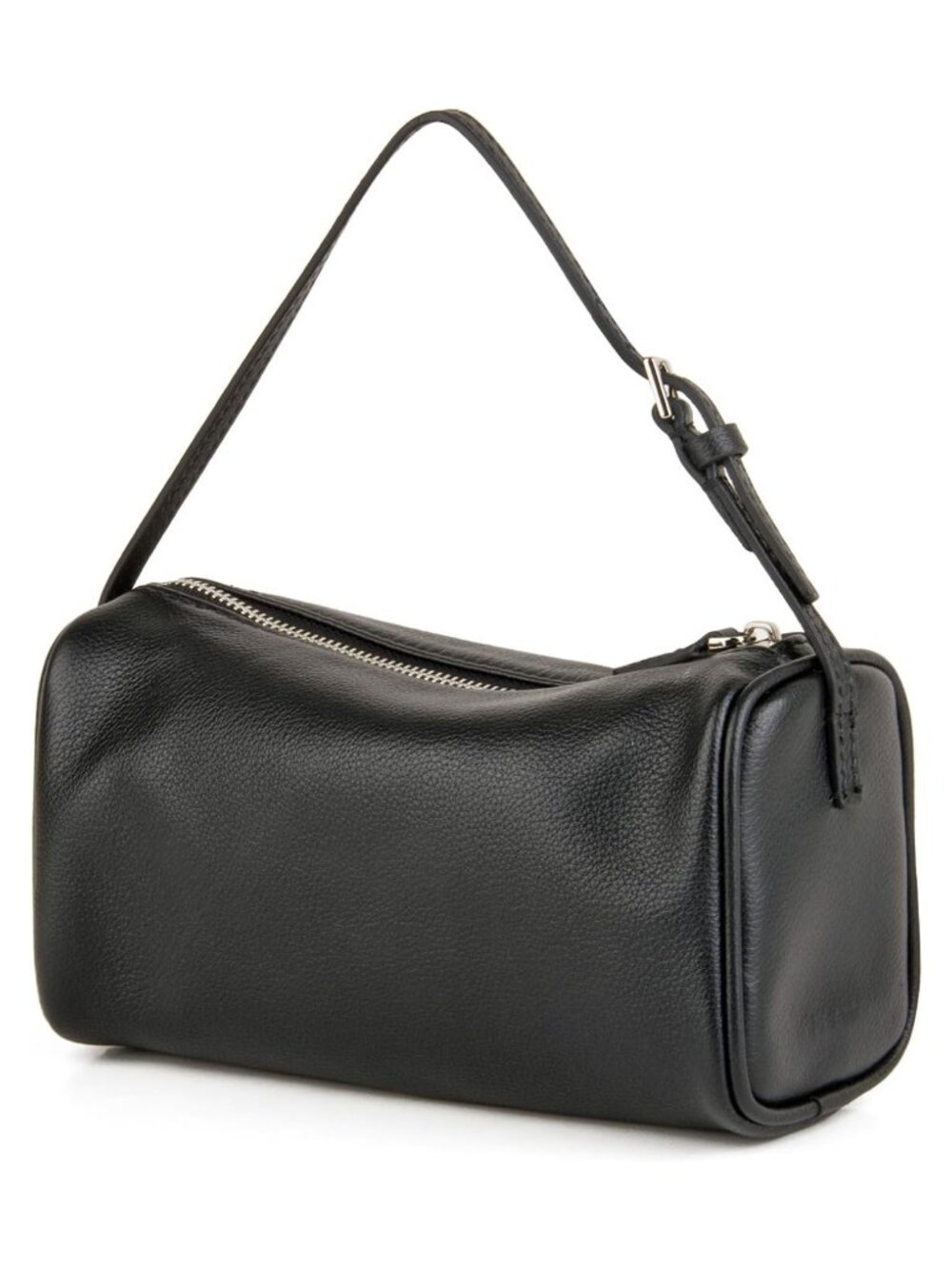 Women's Full-Grain Leather Small Crossbody Hobo Bag Zipper